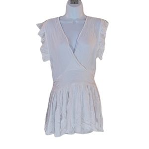 ELAN White Eliana Cover Up Mini Dress Size M
